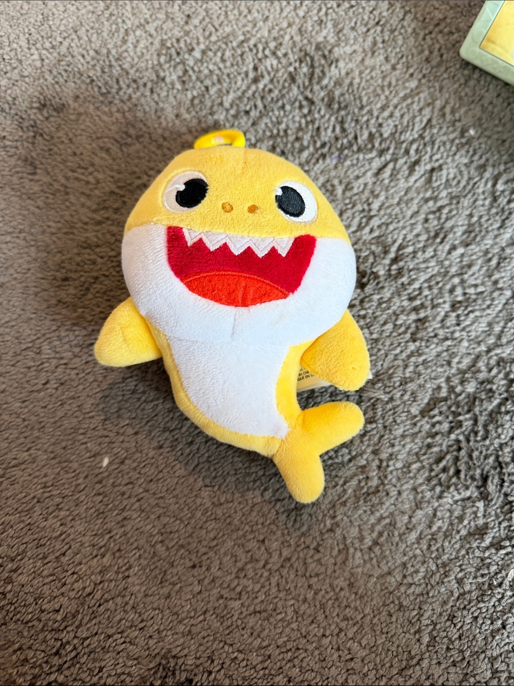 Yellow Plush Shark Keychain - Kids Accessories